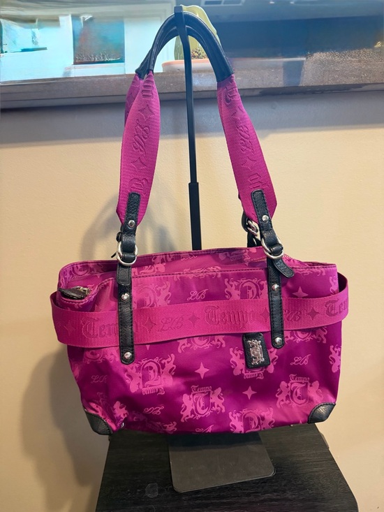 Tempo by Leonello Borghi Handbags - Tempo by Leonello Borghi Fuchsia Pink Logo Shoulder Bag Y2K Punk
